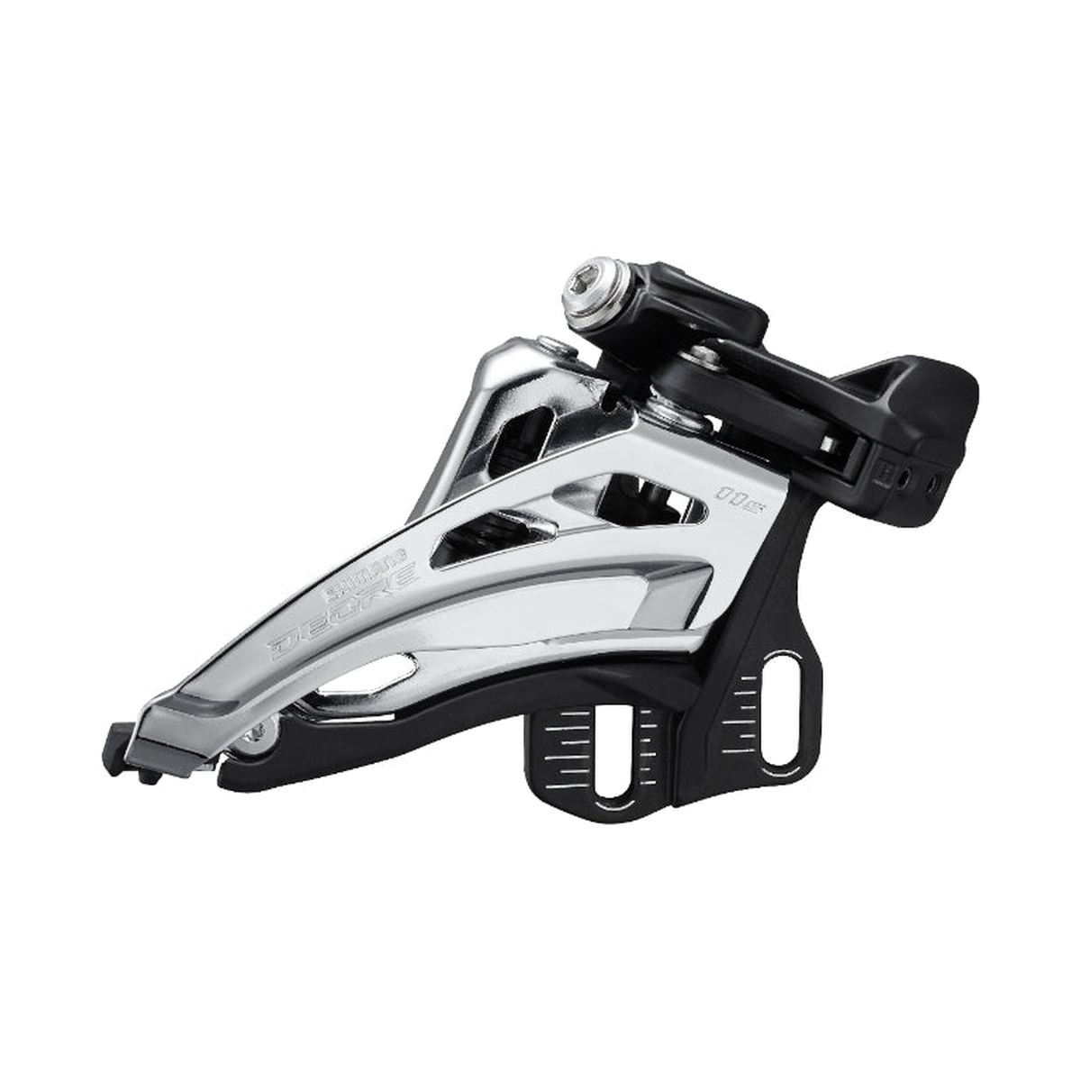 SHIMANO DEORE FD-M5100-E 11-vaihteinen etuvaihtaja — kuva 1 valkoisella taustalla