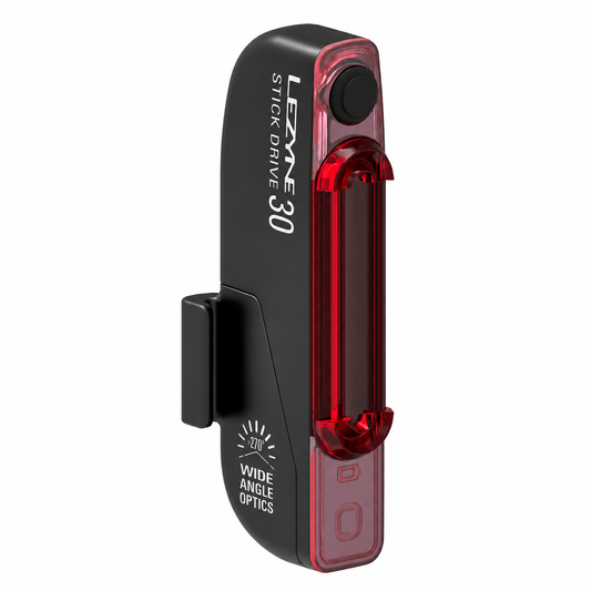Luce posteriore LEZYNE KTV STICK DRIVE nera — vista del prodotto su sfondo bianco