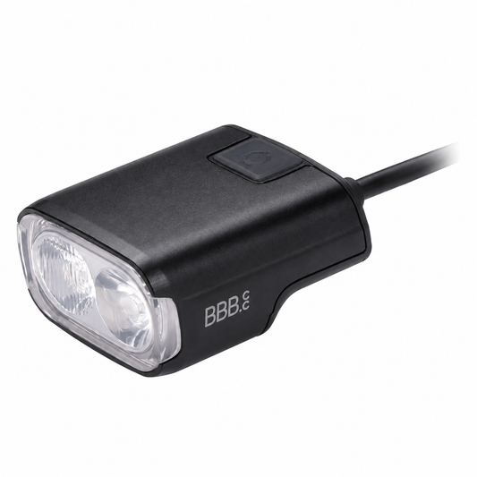 BBB E-STRIKE URBAN 2000 voorlamp met bedrade afstandsbediening — productweergave op witte achtergrond