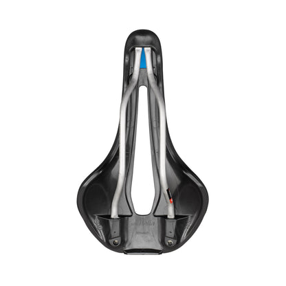 Selim SELLE ITALIA FLITE BOOST SUPERFLOW ENDURANCE L com carris Ti 316, preto — vista inferior e dos carris Ti316