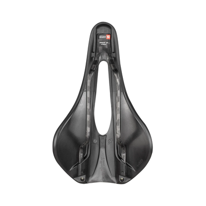 Selim SELLE ITALIA NOVUS EVO BOOST SUPERFLOW L KIT CARBONIO L com carris de carbono preto — vista inferior