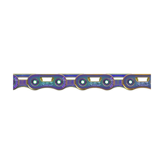 SRAM RED AXS E1 Flattop Rainbow 12/13-speed chain — product photo on a white background