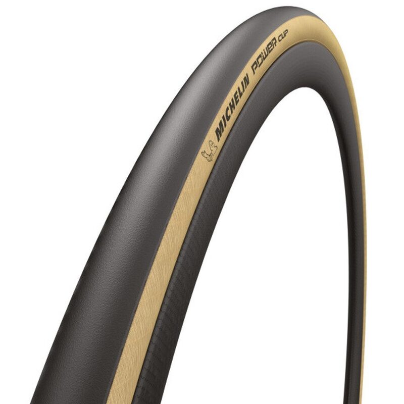 Copertone MICHELIN POWER CUP Linea Competizione 700c TubeType beige — vista del prodotto su sfondo bianco