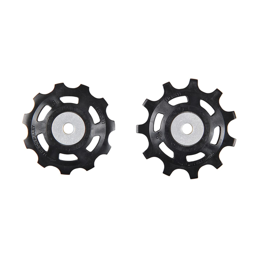 Kółka 11-rzędowej przerzutki tylnej SHIMANO XT RD-M8000 — części na białym tle