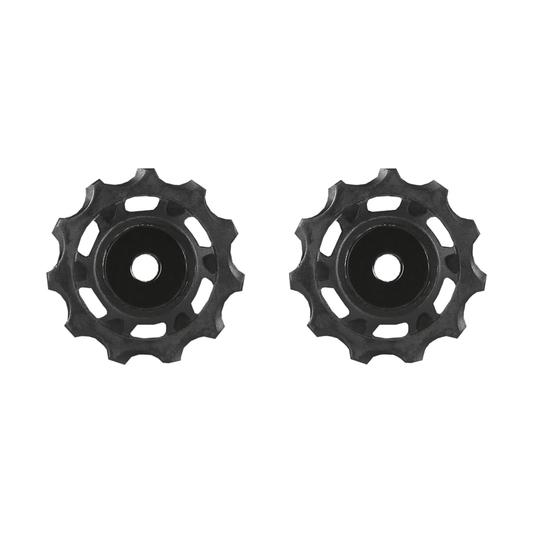 Kółka przerzutki tylnej 9/10-rzędowej SRAM X9/X7 z lat 2010–2011 (2 szt.) — części na białym tle