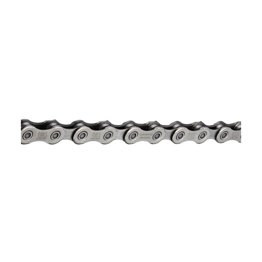 Łańcuch 11-rzędowy SHIMANO CN-E8000-11 do rowerów elektrycznych, ze spinką Quick Link — zdjęcie produktu na białym tle