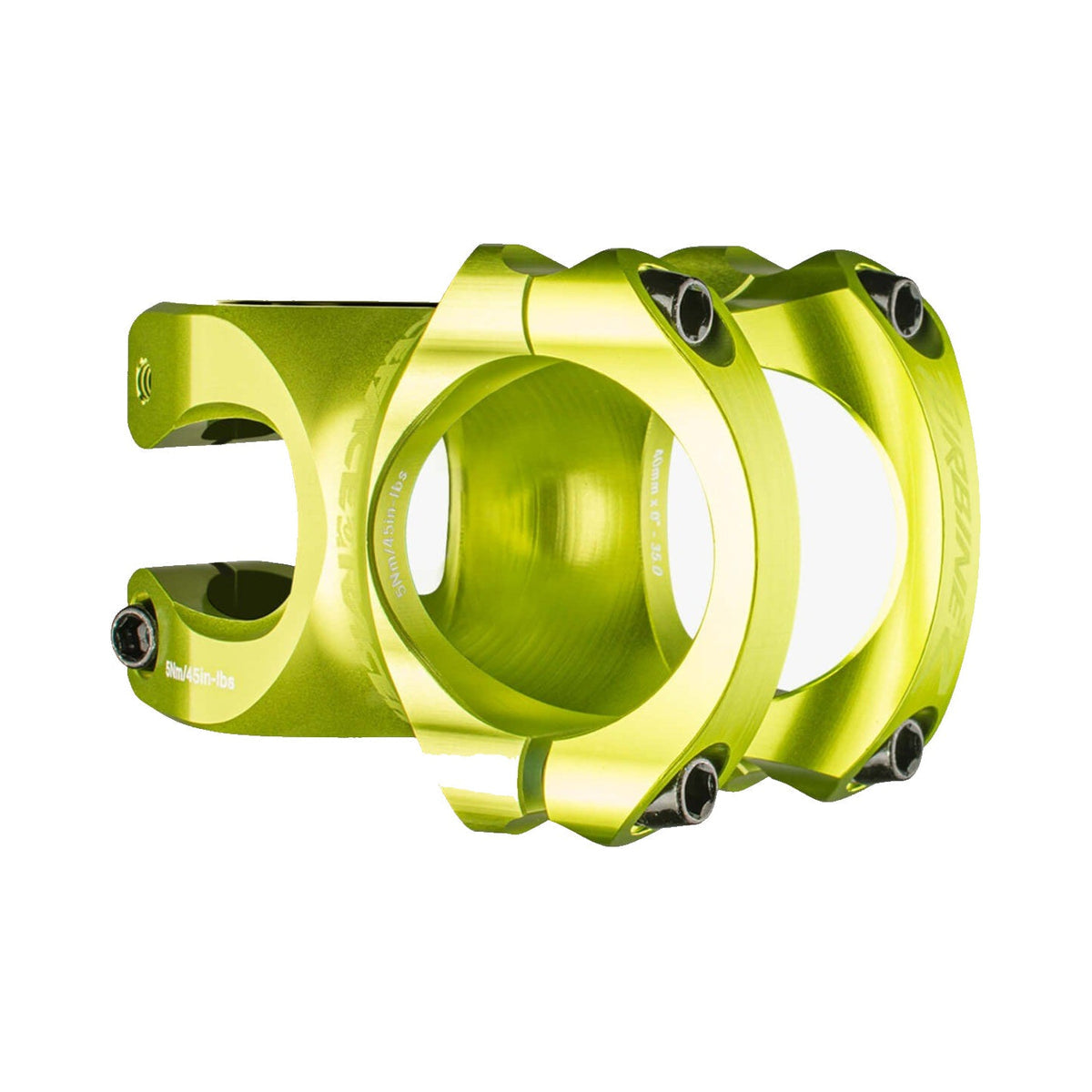 Attacco manubrio RACE FACE TURBINE R 35 verde — vista principale su sfondo bianco