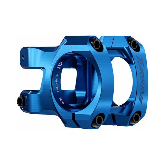 Attacco manubrio RACE FACE TURBINE 35 blu 2026 — vista principale su sfondo bianco