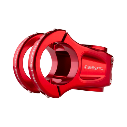 Attacco manubrio BURGTEC ENDURO MK3 rosso — vista principale su sfondo bianco