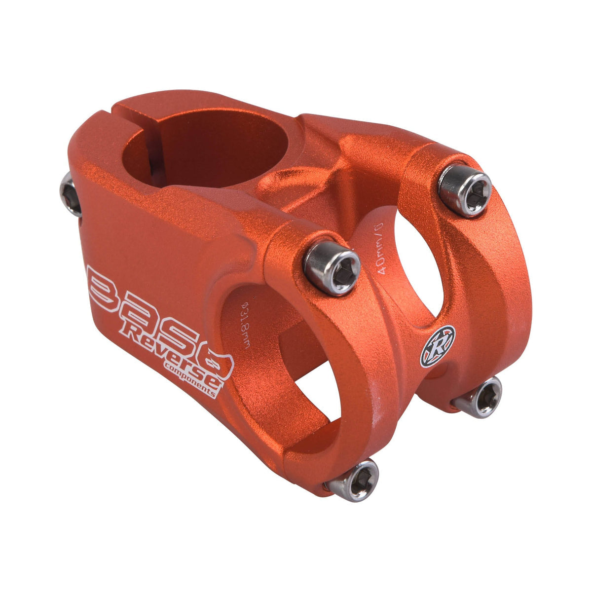 Attacco manubrio REVERSE COMPONENTS BASE arancione — vista principale su sfondo bianco