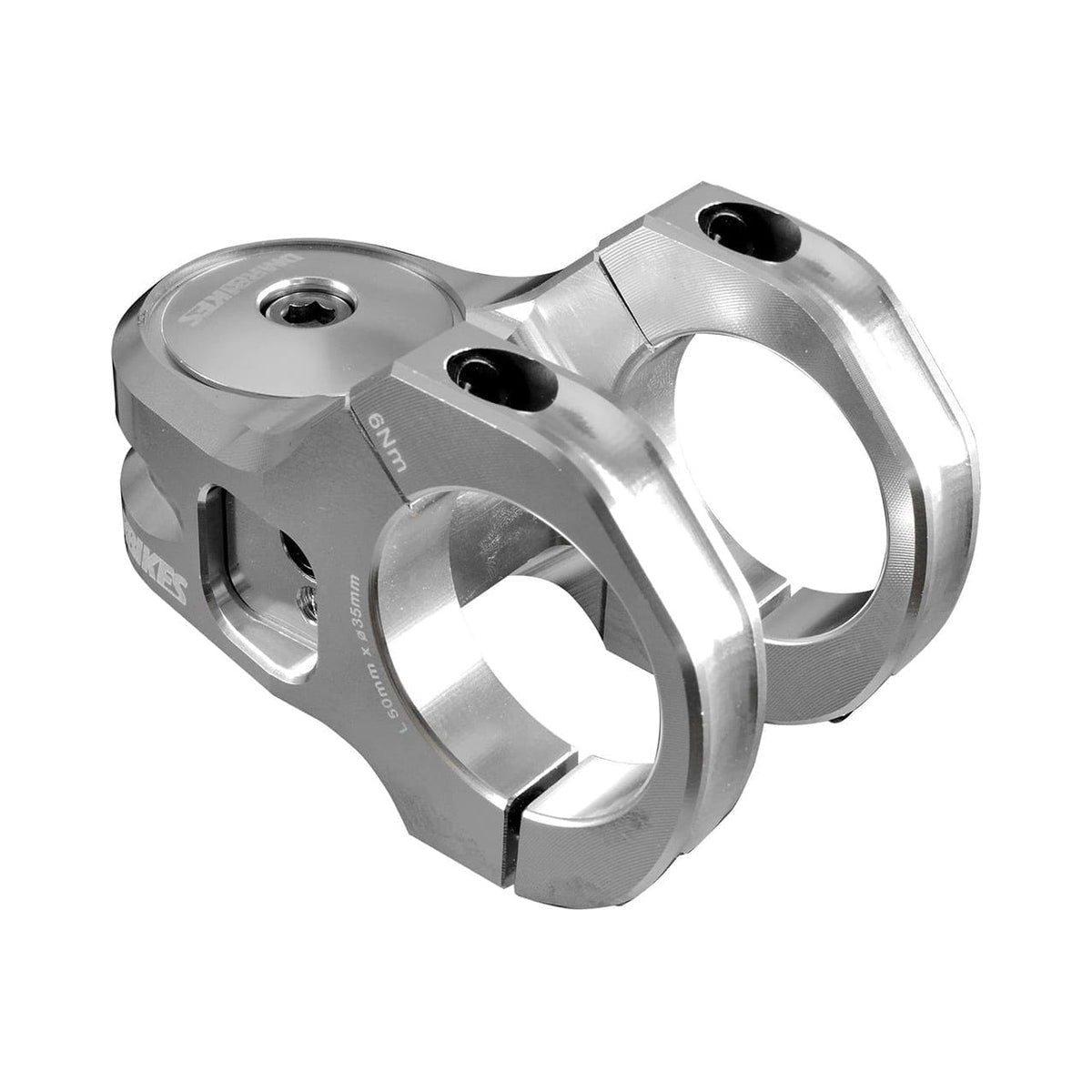 Wspornik kierownicy DMR DEFY50 z podwyższeniem 5 mm, srebrny — widok główny na białym tle