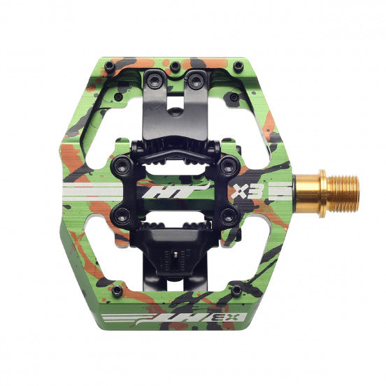 HT COMPONENTS X3T Titanium Camo Green-pedaler
