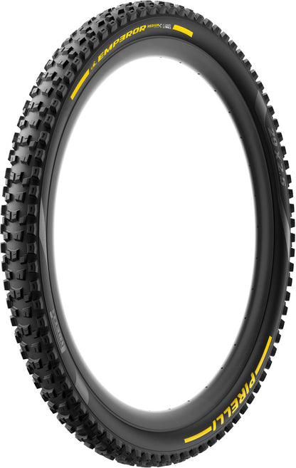 PIRELLI SCORPION EMPEROR 27.5x2.50 Supersoft DH+Wall Tubeless Ready padanga lankstus bortelis juoda/geltona Team Edition