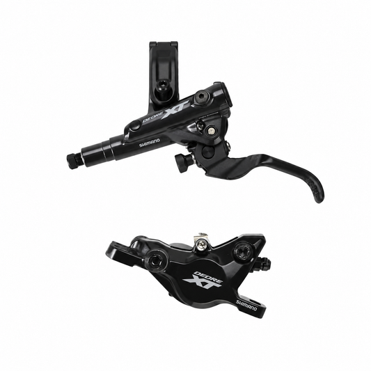 SHIMANO XT M8100 J-KIT -jarru – kahva ja jarrusatula valkoisella taustalla