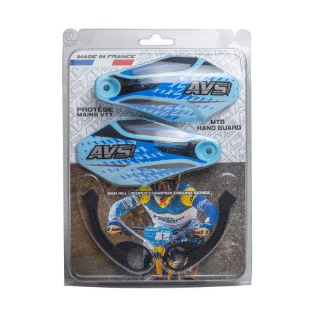 Protège Mains AVS KIT DECO Patte Alu Bleu Clair/Noir