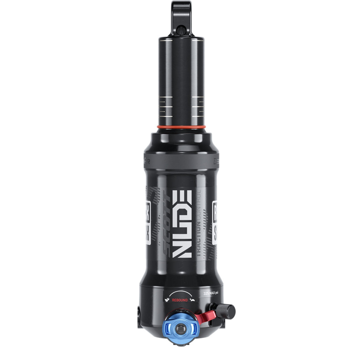 ROCKSHOX DELUXE NUDE RLC3 DEBONAIR amortizatorius su 2 tūrio tarpikliais, sandarinimo galvute be tūrio tarpiklio ir Mid Reb / Mid Comp nustatymais, skirtas Scott Ransom