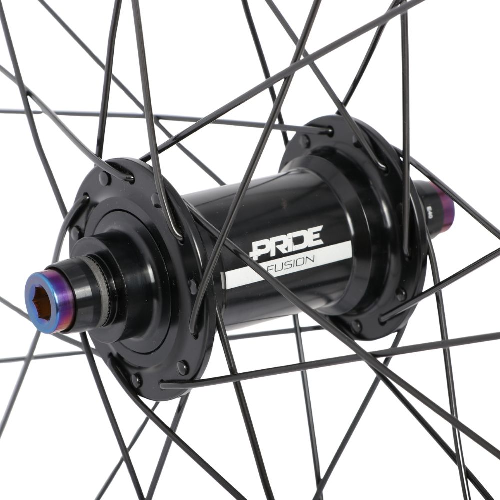 Paire de Roues PRIDE 20" (451mm) Carbone Wave Matt Black Fusion Disc Axes 10/10mm Noir