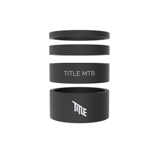 Kit d'entretoises de direction Title en carbone UD mat, 3, 5, 10 et 15 mm, empilées