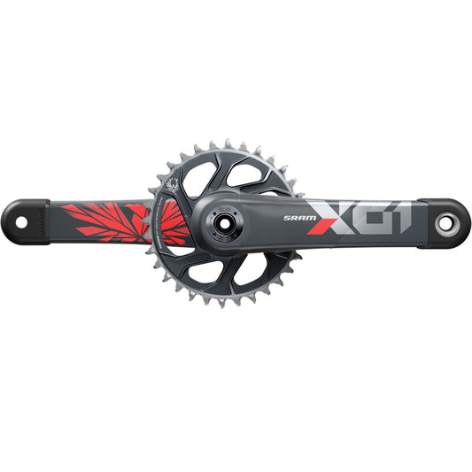 Kľuky s jedným prevodníkom, 12-rýchlostné, SRAM EAGLE X01 DUB Lunar Oxy, červené