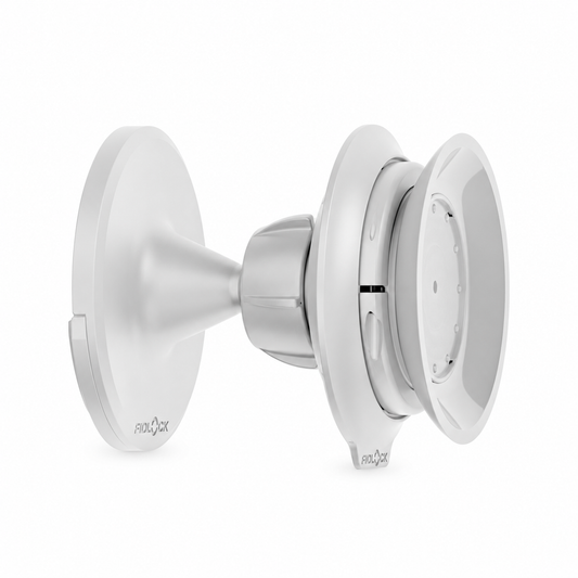 Supporto da parete FIDLOCK VACUUM bianco — vista del prodotto su sfondo bianco