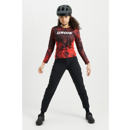 Maglia USWE LUFTIG MTB Maniche Lunghe Donna Rosso