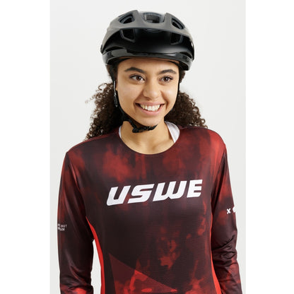 Maglia USWE LUFTIG MTB Maniche Lunghe Donna Rosso